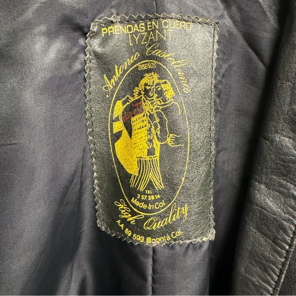 LYZANT Black Leather‎ jacket L - Picture 4 of 14